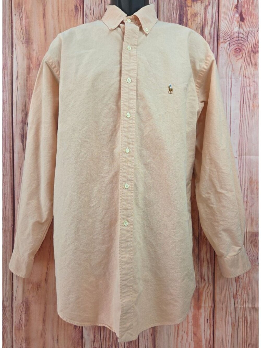 Ralph Lauren Yarmouth Peach Long Sleeve Dress Shirt 16.5/34
